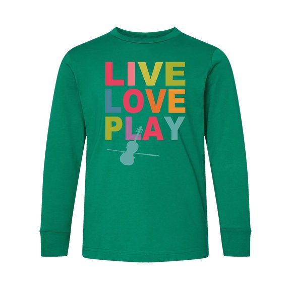 Inktastic Live Love Play Violin Long Sleeve Youth T-Shirt