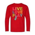 thumbnail image 1 of Inktastic Live Love Play Violin Long Sleeve Youth T-Shirt, 1 of 5