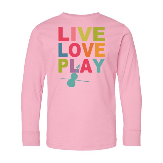 Inktastic Live Love Play Violin Long Sleeve Youth T-Shirt