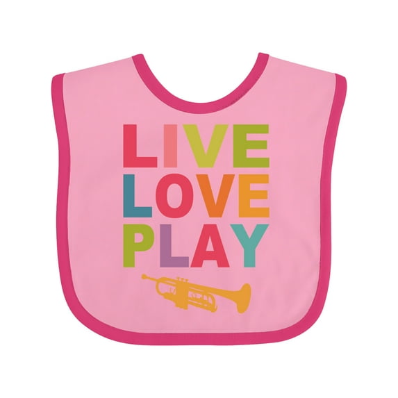 Inktastic Live Love Play the Trumpet Boys or Girls Baby Bib
