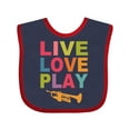thumbnail image 1 of Inktastic Live Love Play the Trumpet Boys or Girls Baby Bib, 1 of 4