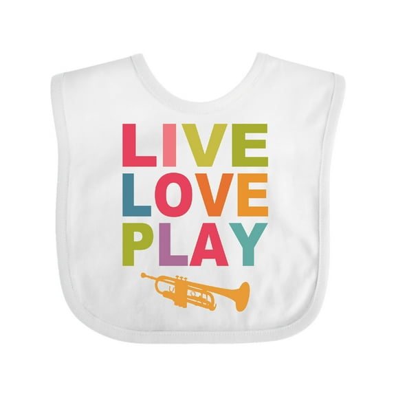 Inktastic Live Love Play the Trumpet Boys or Girls Baby Bib
