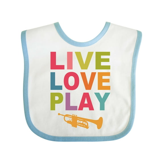 Inktastic Live Love Play the Trumpet Boys or Girls Baby Bib