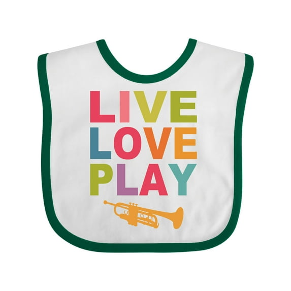 Inktastic Live Love Play the Trumpet Boys or Girls Baby Bib