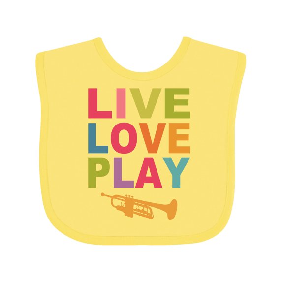 Inktastic Live Love Play the Trumpet Boys or Girls Baby Bib
