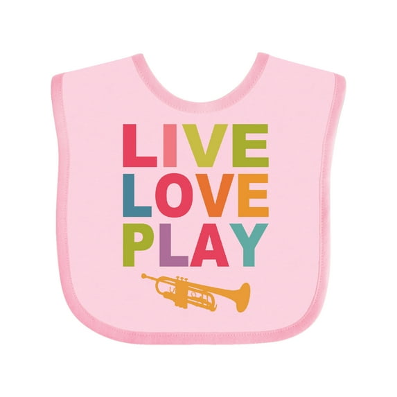Inktastic Live Love Play the Trumpet Boys or Girls Baby Bib