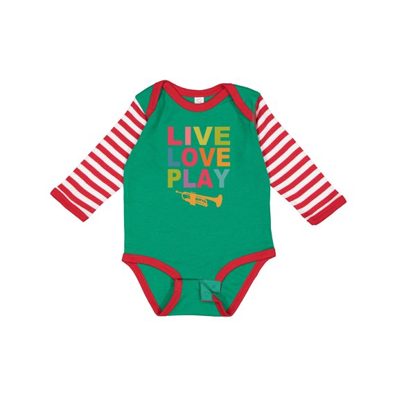 Inktastic Live Love Play the Trumpet Boys or Girls Long Sleeve Baby Bodysuit
