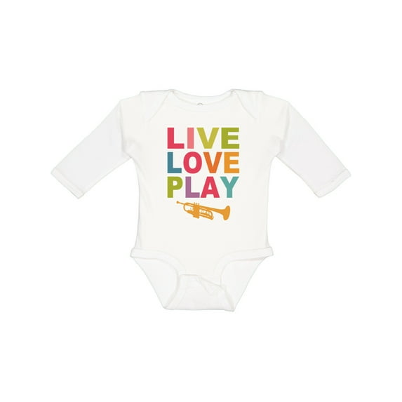 Inktastic Live Love Play the Trumpet Boys or Girls Long Sleeve Baby Bodysuit