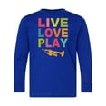 thumbnail image 1 of Inktastic Live Love Play the Trumpet Long Sleeve Youth T-Shirt, 1 of 5