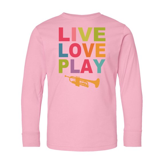 Inktastic Live Love Play the Trumpet Long Sleeve Youth T-Shirt