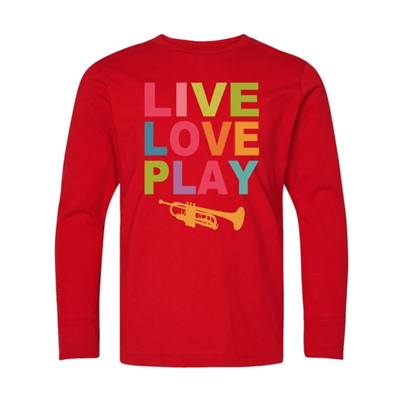 Inktastic Live Love Play the Trumpet Long Sleeve Youth T-Shirt