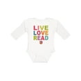 thumbnail image 1 of Inktastic Live Love Read Girls Long Sleeve Baby Bodysuit, 1 of 5