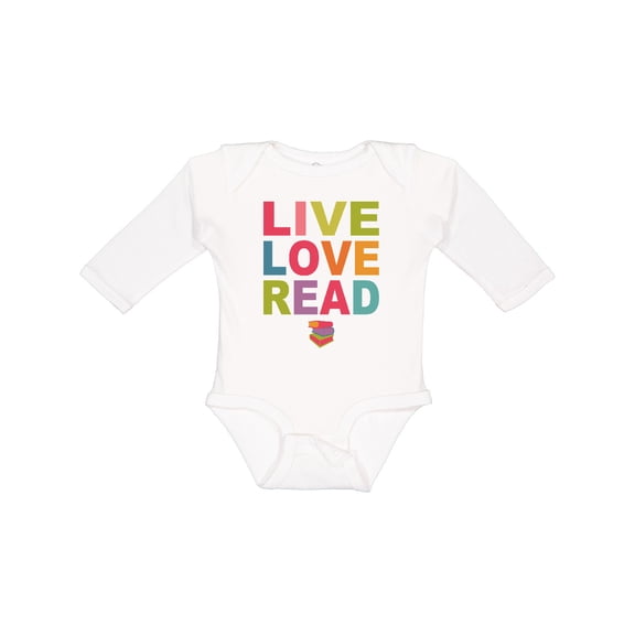 Inktastic Live Love Read Girls Long Sleeve Baby Bodysuit