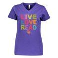 thumbnail image 1 of Inktastic Live Love Read Women's V-Neck T-Shirt, 1 of 5