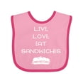 thumbnail image 1 of Inktastic Live Love Sandwiches Boys or Girls Baby Bib, 1 of 4