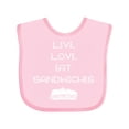 thumbnail image 1 of Inktastic Live Love Sandwiches Boys or Girls Baby Bib, 1 of 4