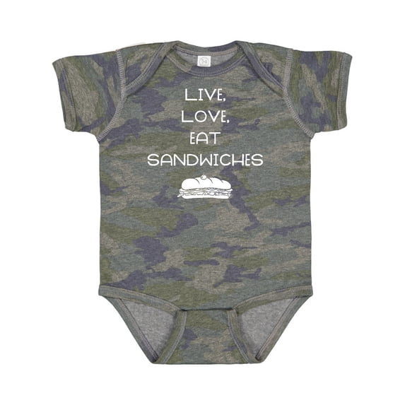 Inktastic Live Love Sandwiches Boys or Girls Baby Bodysuit