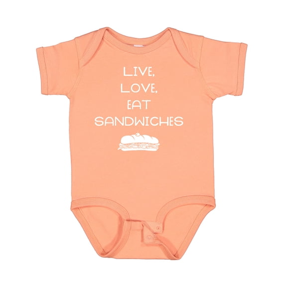 Inktastic Live Love Sandwiches Boys or Girls Baby Bodysuit