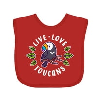 Inktastic Live Love Toucans Boys or Girls Baby Bib