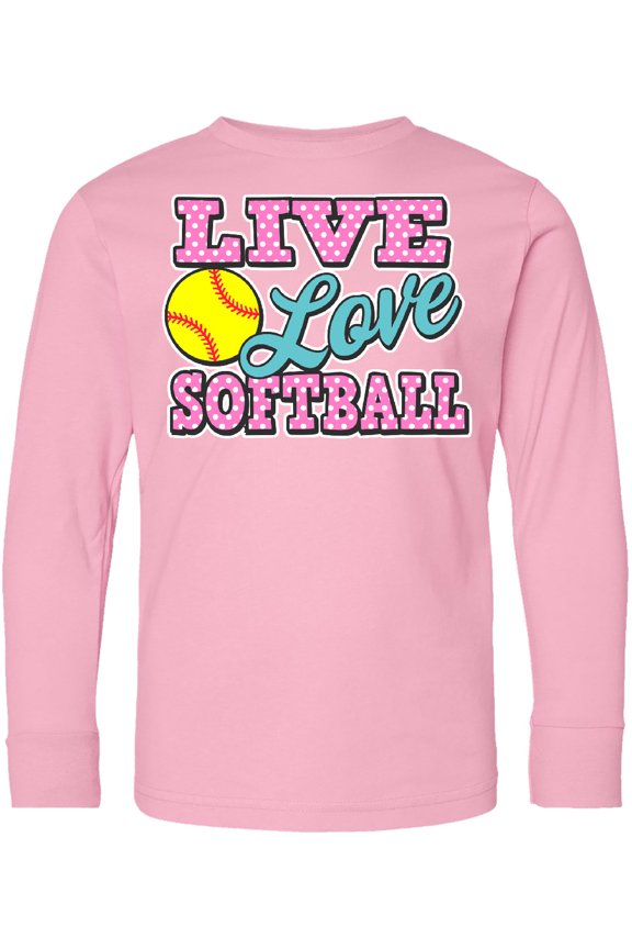 Live Love and Softball Long Sleeve Youth T-Shirt