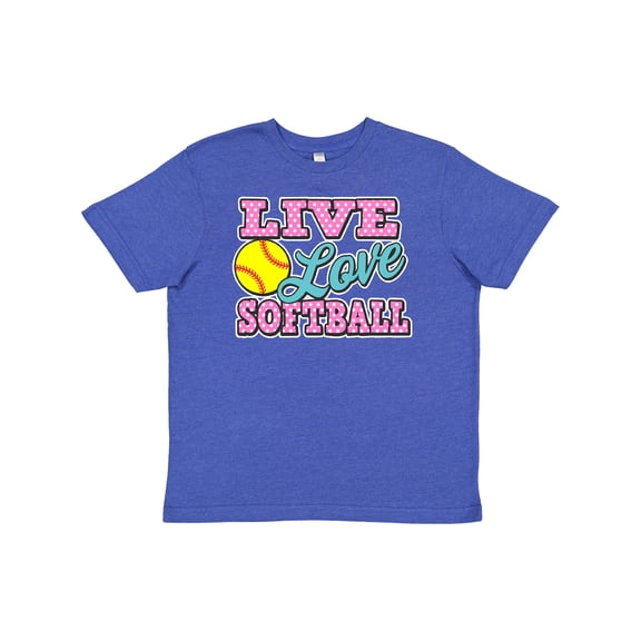 Inktastic Live Love and Softball Youth T-Shirt
