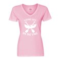 thumbnail image 1 of Inktastic Living Life On The Lake Women's V-Neck T-Shirt, 1 of 5