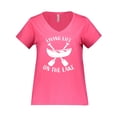 thumbnail image 1 of Inktastic Living Life on the Lake Women's Plus Size V-Neck T-Shirt, 1 of 4