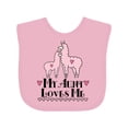 thumbnail image 1 of Inktastic Llama Aunt Loves Me Girls Girls Baby Bib, 1 of 4