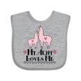 thumbnail image 1 of Inktastic Llama Aunt Loves Me Girls Girls Baby Bib, 1 of 4