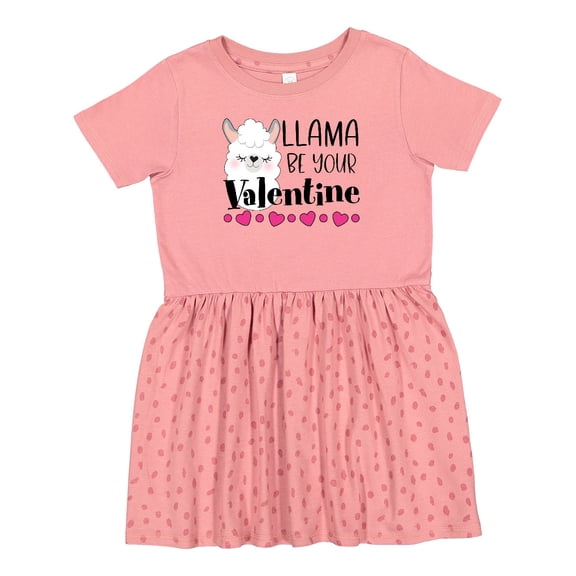 Inktastic Llama Be Your Valentine Girls Toddler Dress