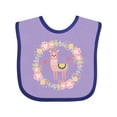 thumbnail image 1 of Inktastic Llama Rose Flower Wreath Girls Baby Bib, 1 of 4
