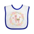 thumbnail image 1 of Inktastic Llama Rose Flower Wreath Girls Baby Bib, 1 of 4