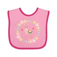 thumbnail image 1 of Inktastic Llama Rose Flower Wreath Girls Baby Bib, 1 of 4