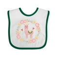 thumbnail image 1 of Inktastic Llama Rose Flower Wreath Girls Baby Bib, 1 of 4