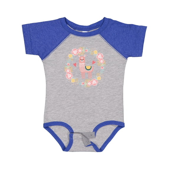 Inktastic Llama Rose Flower Wreath Girls Baby Bodysuit