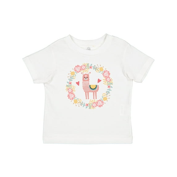 Inktastic Llama Rose Flower Wreath Girls Baby T-Shirt