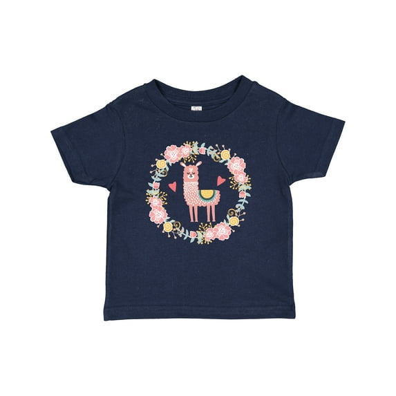 Inktastic Llama Rose Flower Wreath Girls Baby T-Shirt