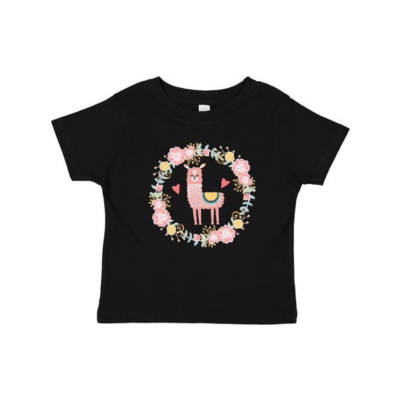 Inktastic Llama Rose Flower Wreath Girls Baby T-Shirt