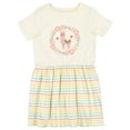 thumbnail image 1 of Inktastic Llama Rose Flower Wreath Girls Toddler Dress, 1 of 5