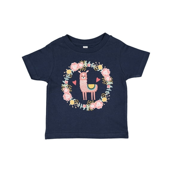 Inktastic Llama Rose Flower Wreath Girls Toddler T-Shirt