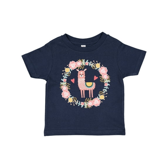 Inktastic Llama Rose Flower Wreath Girls Toddler T-Shirt