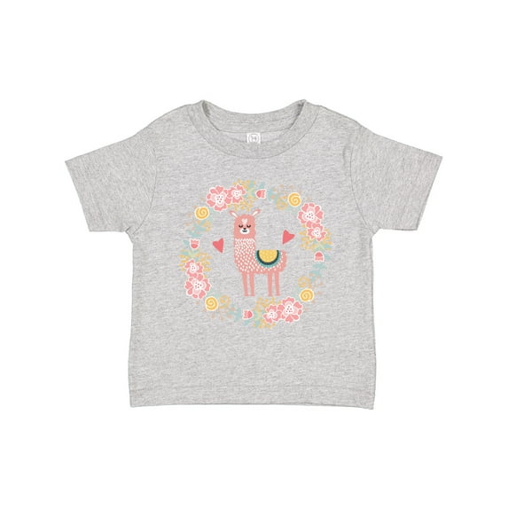 Inktastic Llama Rose Flower Wreath Girls Toddler T-Shirt