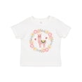thumbnail image 1 of Inktastic Llama Rose Flower Wreath Girls Toddler T-Shirt, 1 of 5