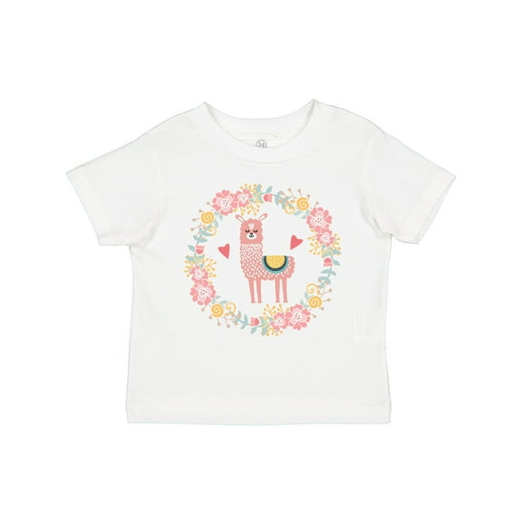 Inktastic Llama Rose Flower Wreath Girls Toddler T-Shirt