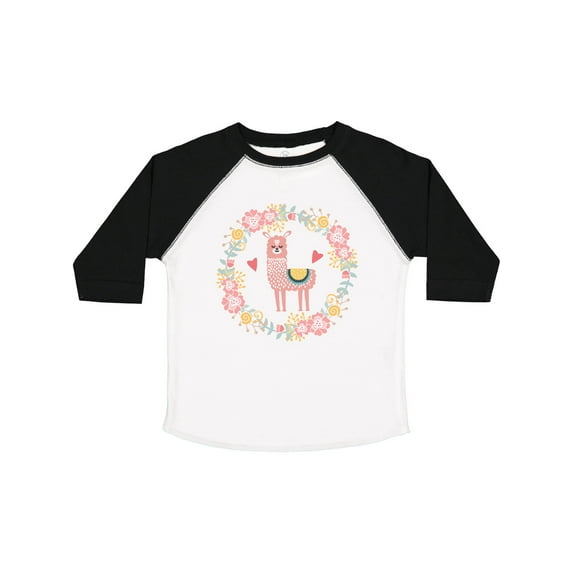 Inktastic Llama Rose Flower Wreath Girls Toddler T-Shirt