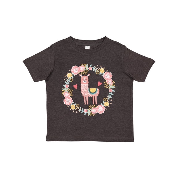 Inktastic Llama Rose Flower Wreath Girls Toddler T-Shirt