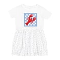 thumbnail image 1 of Inktastic Lobster Checkered Stamp Coastal Girls Toddler Dress, 1 of 5