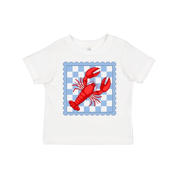 Inktastic Lobster Checkered Stamp Coastal Girls Toddler T-Shirt