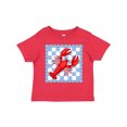 thumbnail image 1 of Inktastic Lobster Checkered Stamp Coastal Girls Toddler T-Shirt, 1 of 5