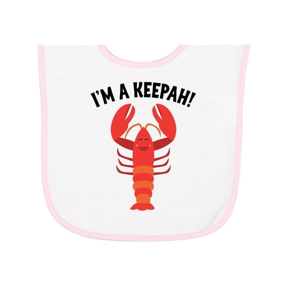 Inktastic Lobster Funny Im a Keepah Baby Terry Cloth Bib